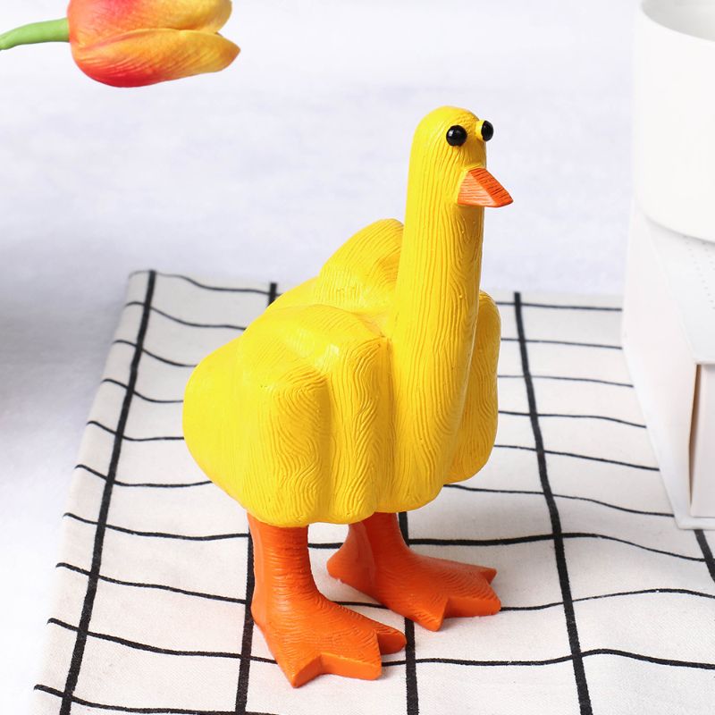 Birthday,Personalized,Friendship Gifts,Middle Finger Duck Desktop Mini Ornament - Creative Resin Crafts